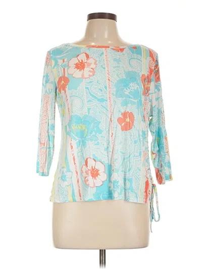 Pre-owned Ruby Rd. 3/4 Sleeve T-shirt In Blue