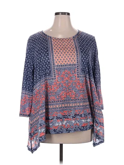 Pre-owned Ruby Rd. 3/4 Sleeve T-shirt In Blue