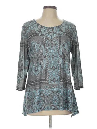 Pre-owned Ruby Rd. 3/4 Sleeve T-shirt In Blue