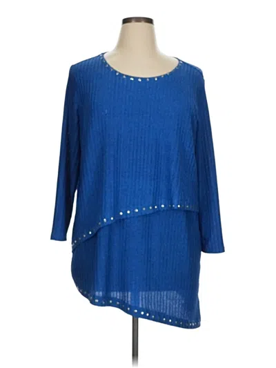 Pre-owned Ruby Rd. 3/4 Sleeve T-shirt In Blue