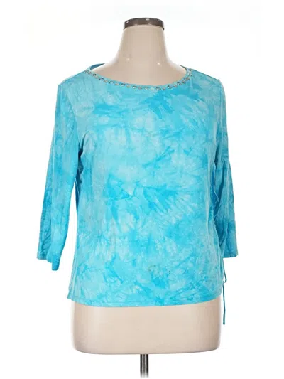 Pre-owned Ruby Rd. 3/4 Sleeve T-shirt In Blue