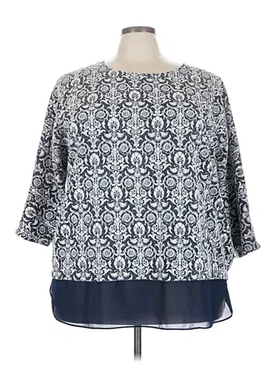 Pre-owned Ruby Rd. 3/4 Sleeve T-shirt In Blue