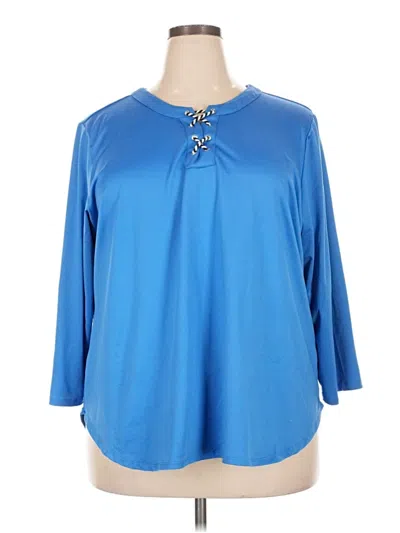 Pre-owned Ruby Rd. 3/4 Sleeve T-shirt In Blue