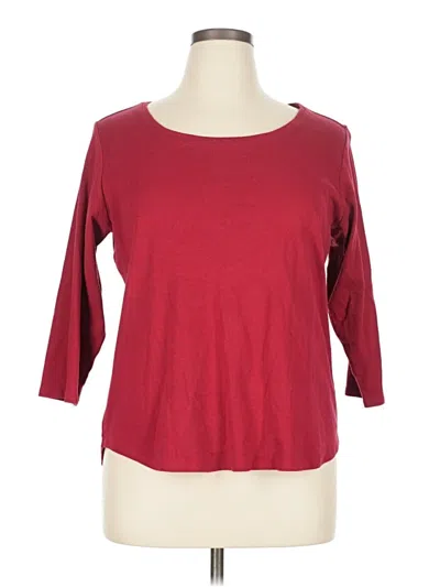 Pre-owned Ruby Rd. 3/4 Sleeve T-shirt In Burgundy