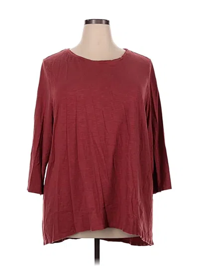 Pre-owned Ruby Rd. 3/4 Sleeve T-shirt In Burgundy
