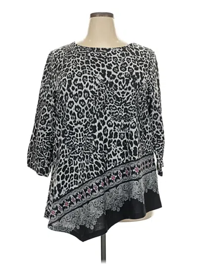 Pre-owned Ruby Rd. 3/4 Sleeve T-shirt In Gray