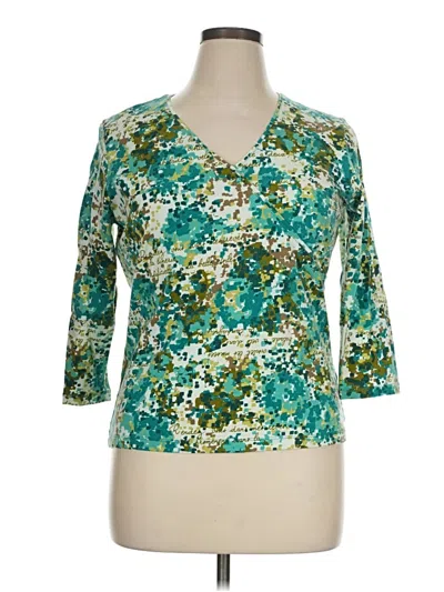 Pre-owned Ruby Rd. 3/4 Sleeve T-shirt In Green