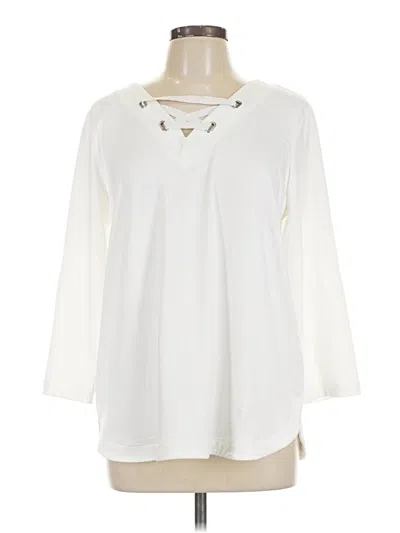 Pre-owned Ruby Rd. 3/4 Sleeve T-shirt In Ivory