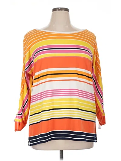 Pre-owned Ruby Rd. 3/4 Sleeve T-shirt In Orange
