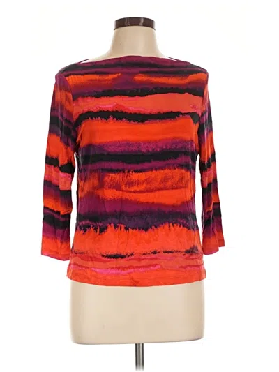 Pre-owned Ruby Rd. 3/4 Sleeve T-shirt In Orange