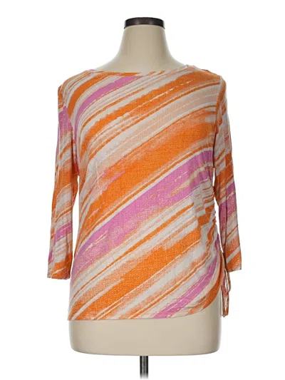 Pre-owned Ruby Rd. 3/4 Sleeve T-shirt In Orange