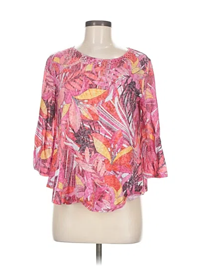 Pre-owned Ruby Rd. 3/4 Sleeve T-shirt In Pink