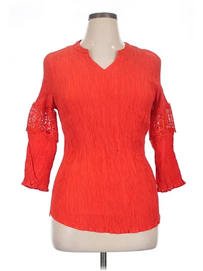 Pre-owned Ruby Rd. 3/4 Sleeve T-shirt In Red