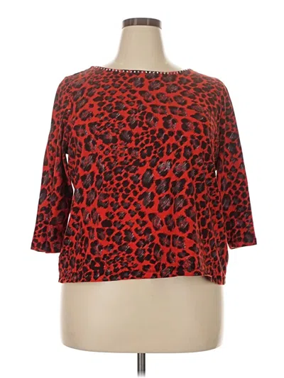 Pre-owned Ruby Rd. 3/4 Sleeve T-shirt In Red