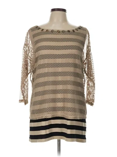 Pre-owned Ruby Rd. 3/4 Sleeve T-shirt In Tan