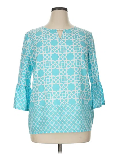 Pre-owned Ruby Rd. 3/4 Sleeve T-shirt In Teal