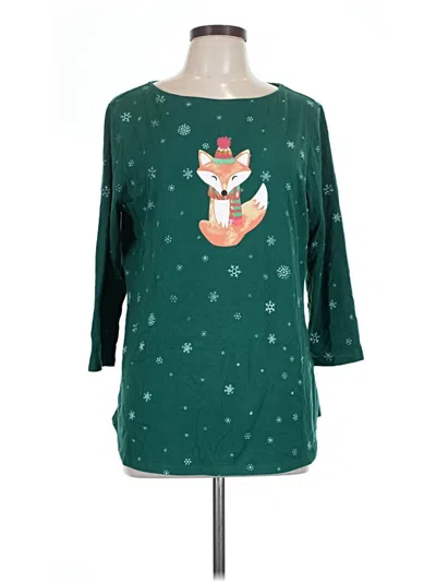 Pre-owned Ruby Rd. 3/4 Sleeve T-shirt In Teal