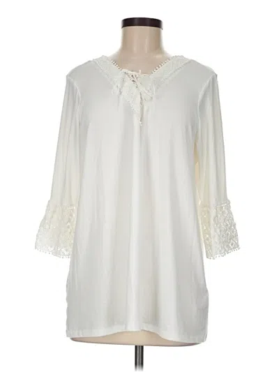 Pre-owned Ruby Rd. 3/4 Sleeve T-shirt In White