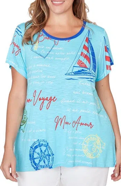 Ruby Rd. Ruby Rd Bon Voyage Print T-shirt