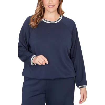 Ruby Rd. Ruby Rd Bubble Hem Top In Blue
