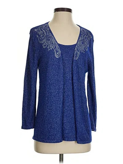 Pre-owned Ruby Rd. Cardigan Sweater In Blue