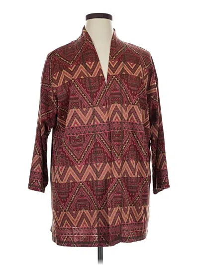 Pre-owned Ruby Rd. Cardigan Sweater In Burgundy