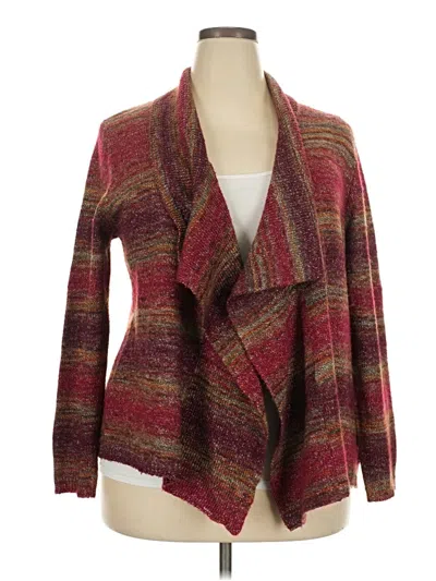 Pre-owned Ruby Rd. Cardigan Sweater In Burgundy