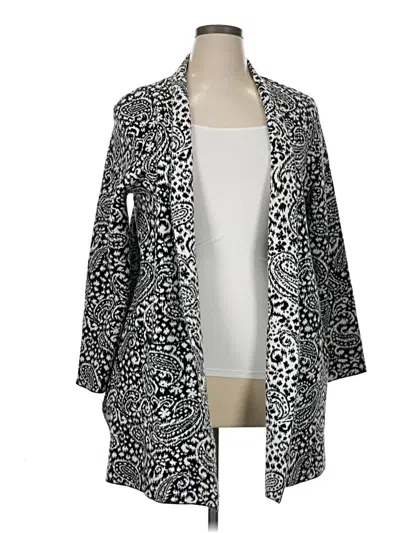 Pre-owned Ruby Rd. Cardigan Sweater In Silver