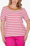 Ruby Rd. Ruby Rd Crochet Crewneck T-shirt In Multi