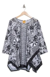 Ruby Rd. Ruby Rd Crystal Embellished Long Sleeve Top In Black/white
