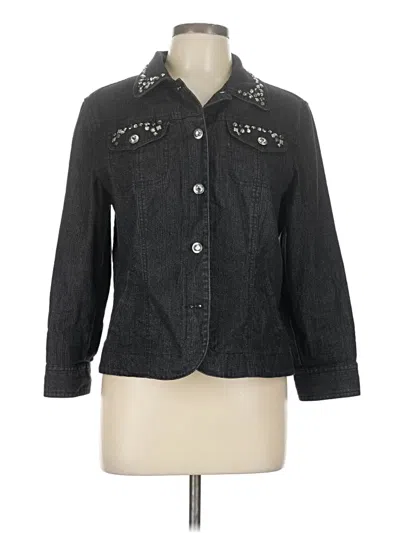 Pre-owned Ruby Rd. Denim Jacket In Gray