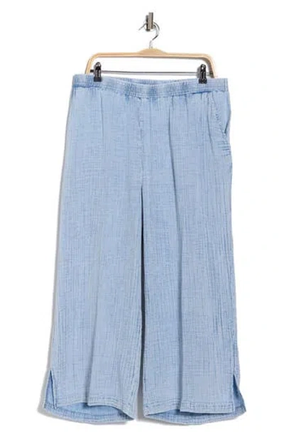 Ruby Rd. Ruby Rd Double Gauze Pull-on Capri Pants In Blue