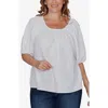 Ruby Rd. Ruby Rd Floral Textured Knit Top In White