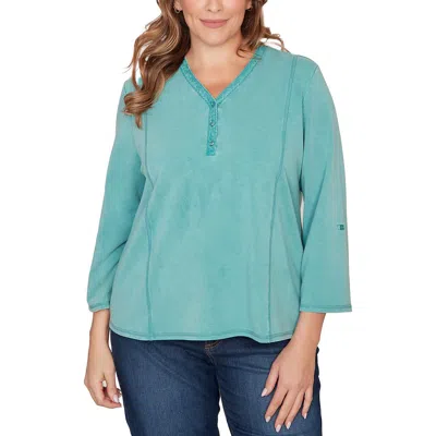 Ruby Rd. Ruby Rd French Terry Sweater In Blue