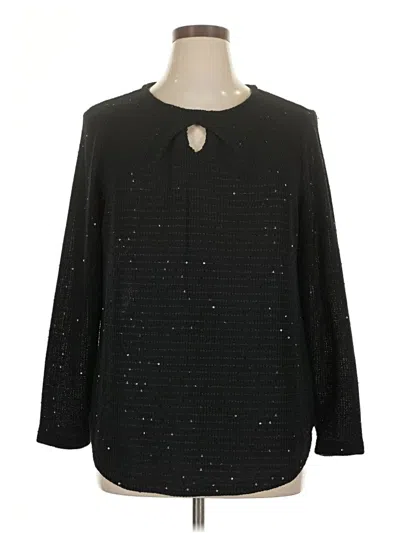 Pre-owned Ruby Rd. Long Sleeve Blouse In Black