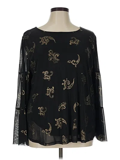 Pre-owned Ruby Rd. Long Sleeve Blouse In Black