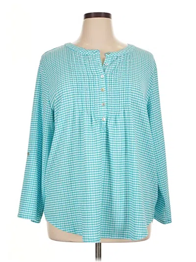 Pre-owned Ruby Rd. Long Sleeve Blouse In Blue