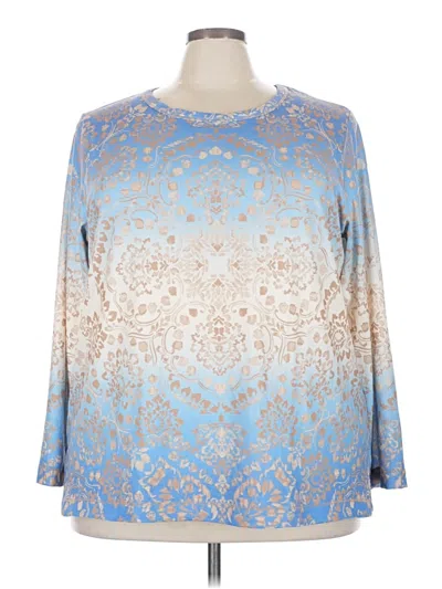 Pre-owned Ruby Rd. Long Sleeve Blouse In Blue