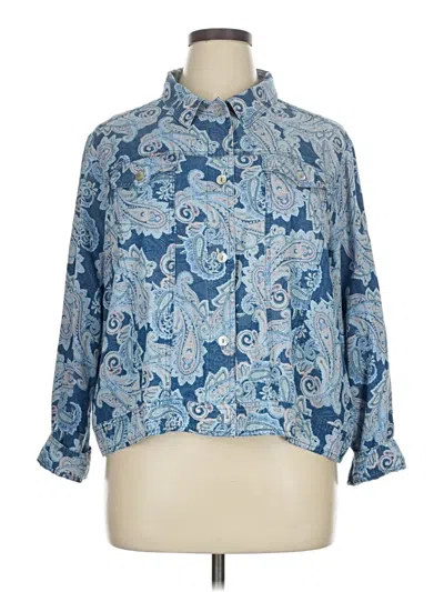 Pre-owned Ruby Rd. Long Sleeve Blouse In Blue
