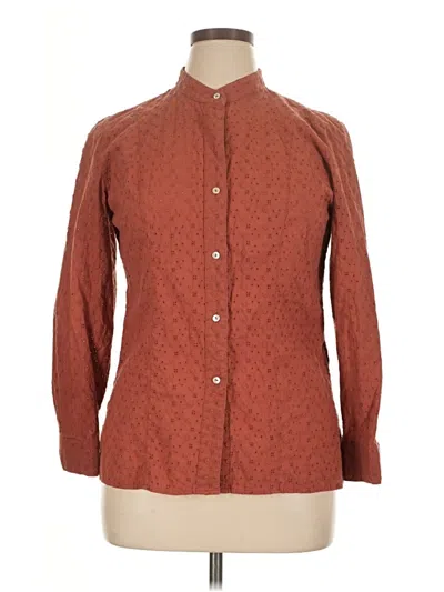 Pre-owned Ruby Rd. Long Sleeve Blouse In Brown