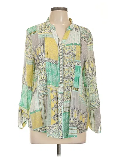 Pre-owned Ruby Rd. Long Sleeve Blouse In Green
