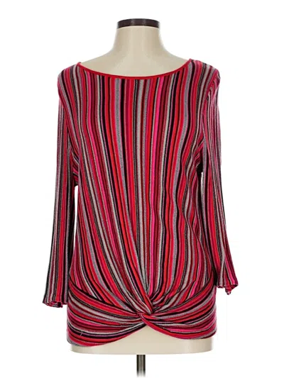Pre-owned Ruby Rd. Long Sleeve Blouse In Red