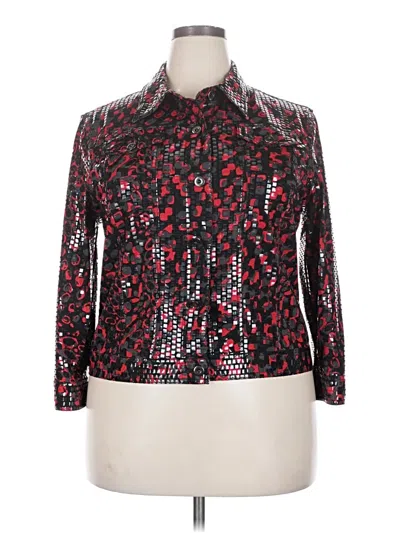 Pre-owned Ruby Rd. Long Sleeve Blouse In Red
