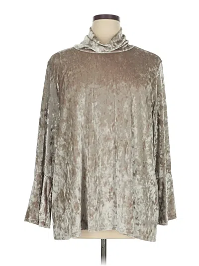 Pre-owned Ruby Rd. Long Sleeve Blouse In Silver
