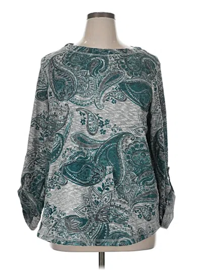 Pre-owned Ruby Rd. Long Sleeve Blouse In Teal
