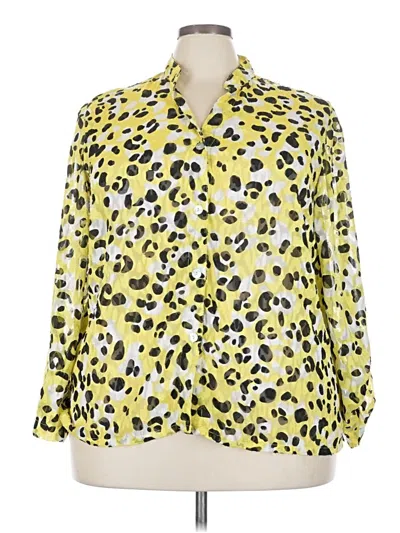 Pre-owned Ruby Rd. Long Sleeve Blouse In Yellow