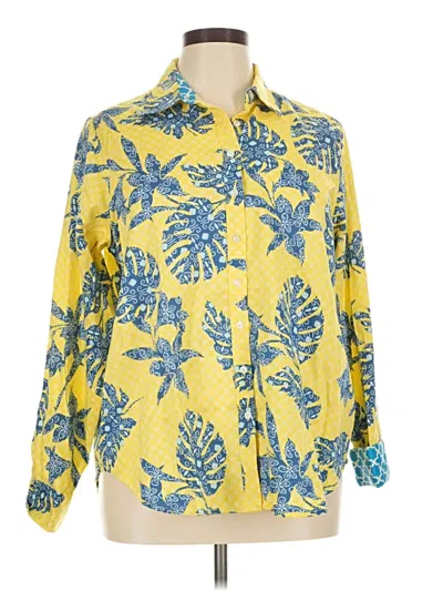 Pre-owned Ruby Rd. Long Sleeve Button Down Shirt In Yellow