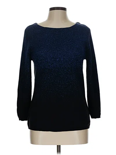 Pre-owned Ruby Rd. Long Sleeve Top Blue Boatneck Tops