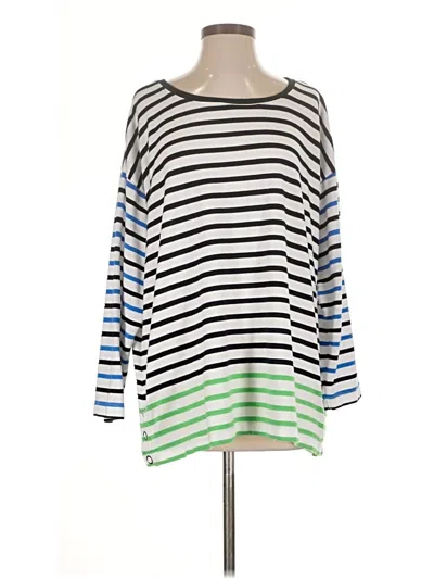 Pre-owned Ruby Rd. Long Sleeve Top Green Boatneck Tops