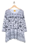 Ruby Rd. Plus Size Floral Ombre Border Sublimation Knit Top